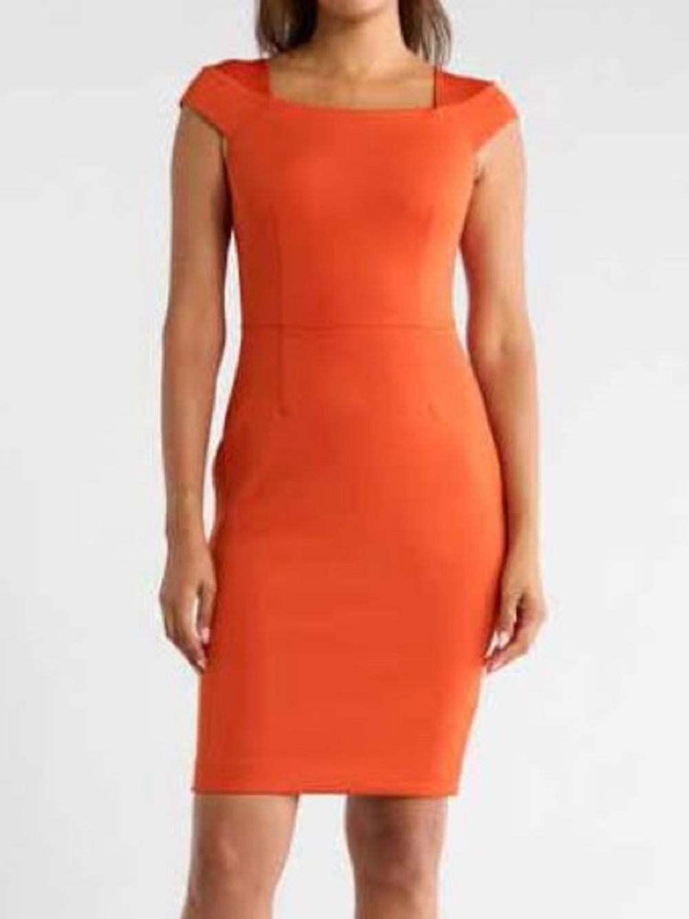 NWT calvin klein orange sleeveless a-line dress